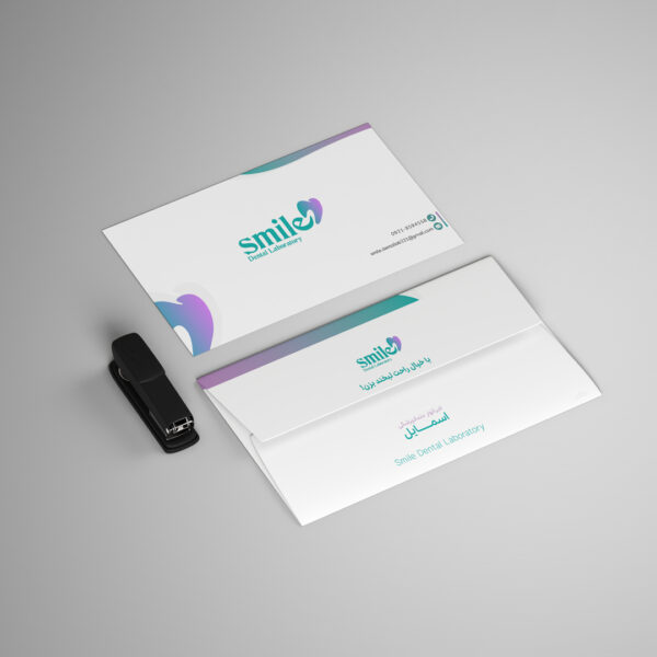نمونه طراحی پاکت نامه ملخی کلینیک دندانپزشکی
