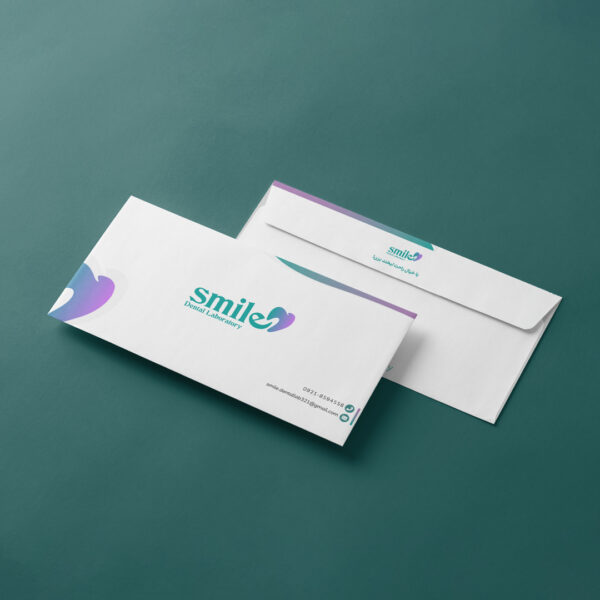 نمونه طراحی پاکت نامه ملخی کلینیک دندانپزشکی