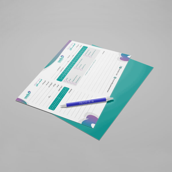 نمونه طراحی فرم پذیرش بیمار دندانپزشکی