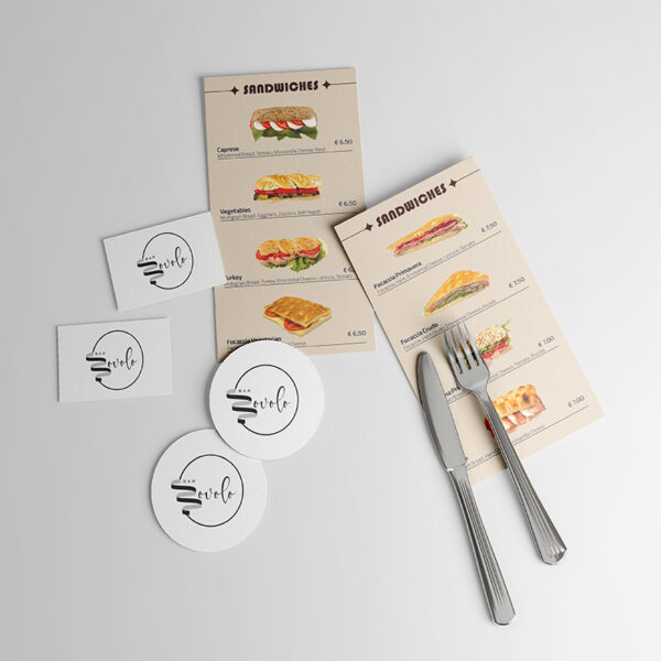 نمونه کار طراحی منوی رستوران و کافی‌شاپ در ایتالیا